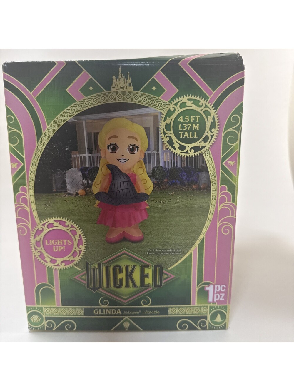 Wicked Movie Glinda 4.5ft Airblown Inflatable Halloween Decor New Lights Up
